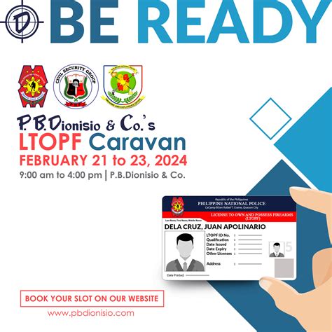 ltopf caravan 2024 schedule batangas|LTOPF Caravan on February 21 to 23, 2024 at P.B.Dionisio & Co..